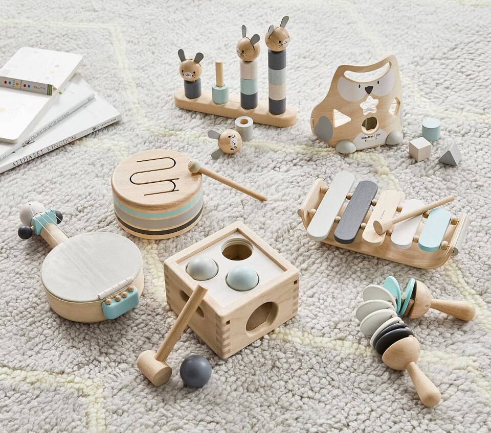 Plan Toys x PBK Drum Set Pottery Barn Kids Australia